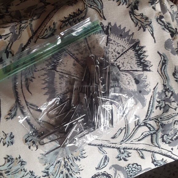 3 Pottery Barn 48W x 84L GREY Linen Cotton Haylie Print Curtains - Picture 6 of 11